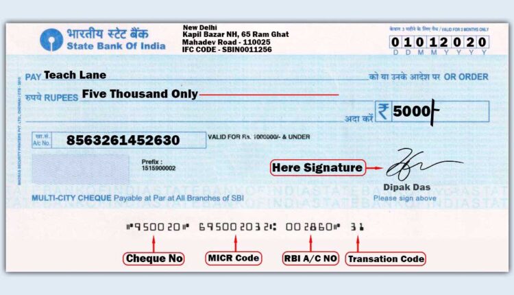 How to fill cheque 