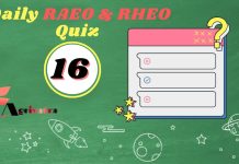 RAEO & RHEO QUIZ 16 | Online Daily Quiz RAEO & RHEO Quiz