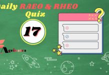 RAEO & RHEO QUIZ 17 | Online Daily Quiz RAEO & RHEO Quiz